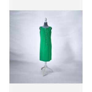 Green California Girl Straight Pencil Dress Sleeveless Size Medium